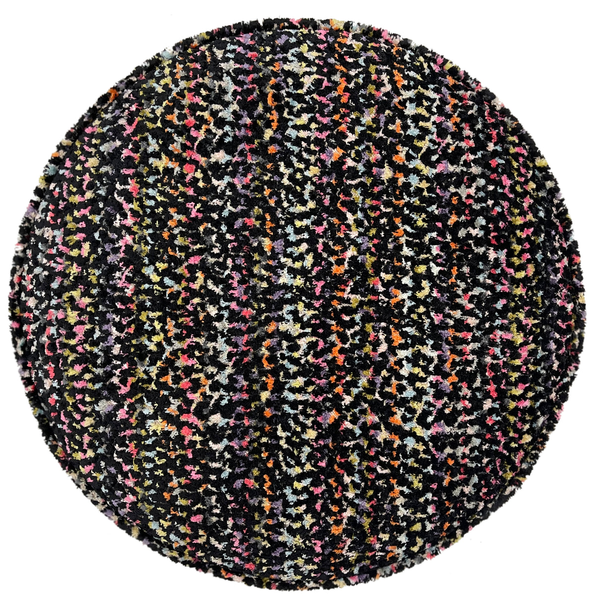 THE TIGHT ROUND OTTOMAN :: CONFETTI CUT VELVET // NOIR