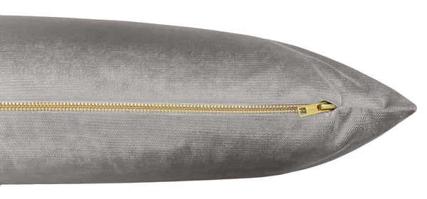 THE XL LUMBAR :: FAUX SILK VELVET // CHROME