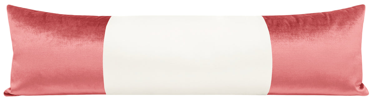 THE XL LUMBAR :: COLORBLOCK FAUX SILK VELVET // FLAMINGO