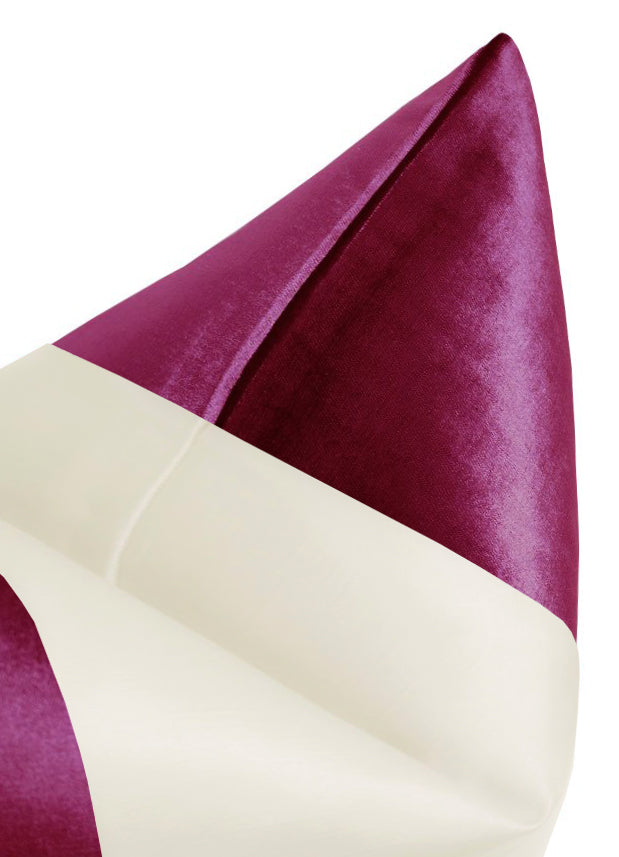 PANEL COLORBLOCK :: FAUX SILK VELVET // MAGENTA + ALABASTER SILK