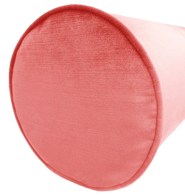 THE BOLSTER :: FAUX SILK VELVET // FLAMINGO