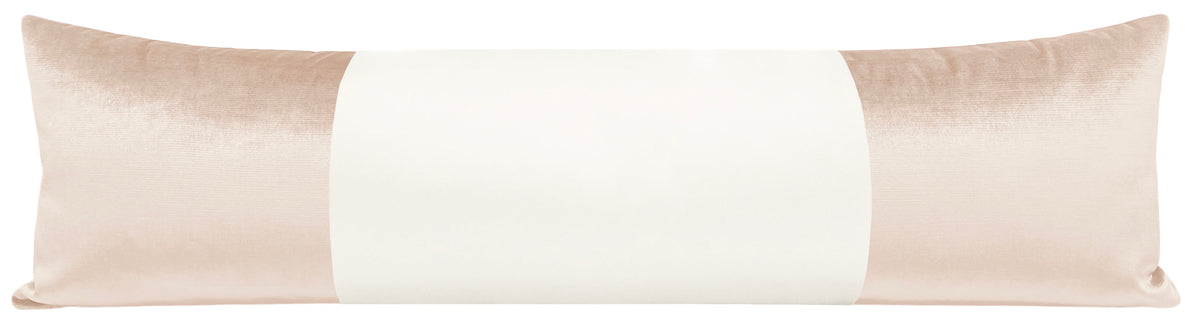 THE XL LUMBAR :: COLORBLOCK FAUX SILK VELVET // CAMEO