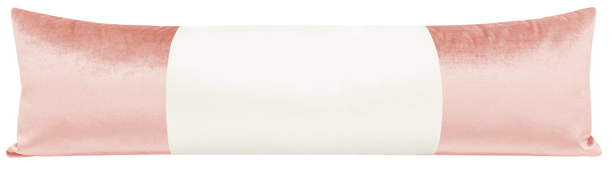 THE XL LUMBAR :: COLORBLOCK FAUX SILK VELVET // PINK PEONY