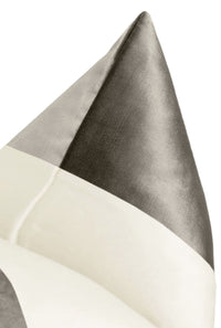 PANEL COLORBLOCK :: FAUX SILK VELVET // QUARTZ + ALABASTER SILK