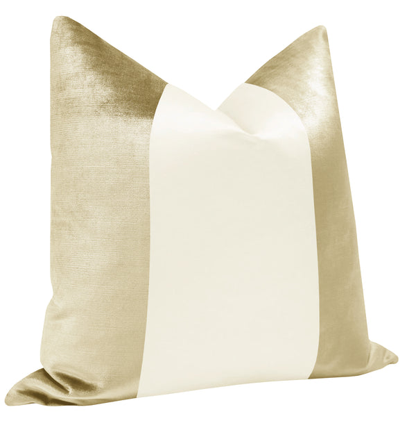 PANEL COLORBLOCK :: FAUX SILK VELVET // CHAMPAGNE + ALABASTER SILK