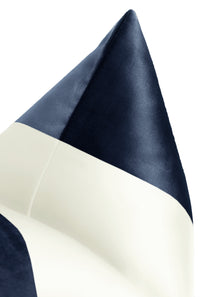 PANEL COLORBLOCK :: FAUX SILK VELVET // NAVY BLUE + ALABASTER SILK