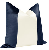 PANEL COLORBLOCK :: FAUX SILK VELVET // NAVY BLUE + ALABASTER SILK