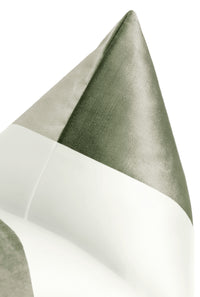 PANEL COLORBLOCK :: FAUX SILK VELVET // PISTACHIO + ALABASTER SILK