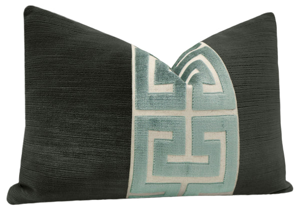 THE LITTLE LUMBAR :: STRIE VELVET // GRAPHITE + TURKISH GREEK TRIM