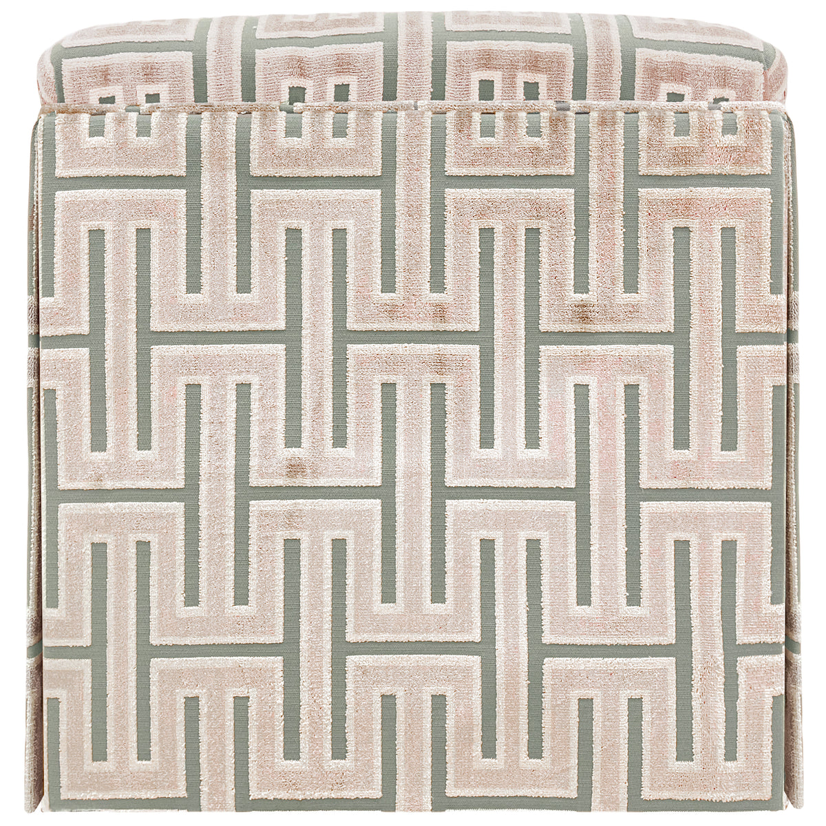 THE SKIRTED OTTOMAN :: GRECIAN CUT VELVET  // BLUSH