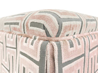 THE SKIRTED OTTOMAN :: GRECIAN CUT VELVET  // BLUSH