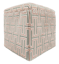 THE SKIRTED OTTOMAN :: GRECIAN CUT VELVET  // BLUSH