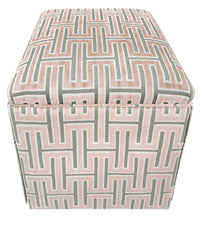 THE SKIRTED OTTOMAN :: GRECIAN CUT VELVET  // BLUSH