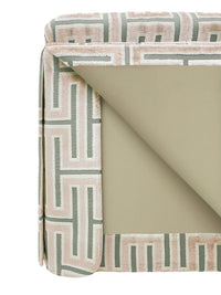THE SKIRTED OTTOMAN :: GRECIAN CUT VELVET  // BLUSH