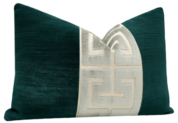 THE LITTLE LUMBAR :: STRIE VELVET // HARBOUR BLUE + PLATINUM GREEK TRIM