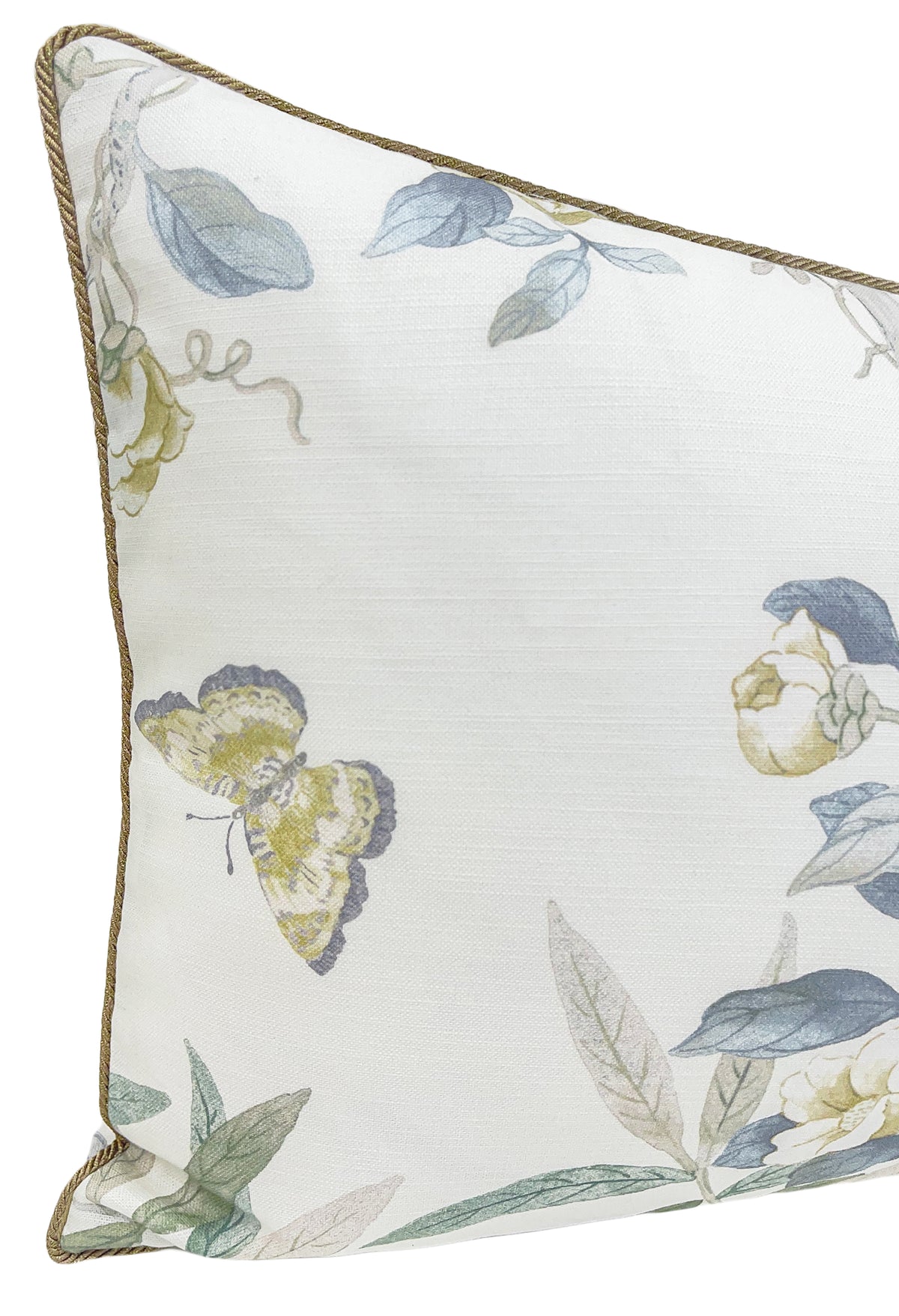 THE XL LUMBAR :: IMPERIAL GARDEN WITH BRASS CORDING // DELFT