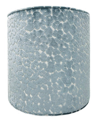 THE TIGHT ROUND OTTOMAN :: LEOPARD CUT VELVET // CERULEAN BLUE