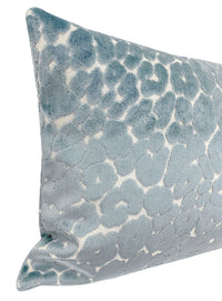 THE XL LUMBAR :: LEOPARD CUT VELVET // CERULEAN BLUE