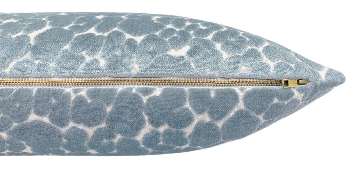 THE XL LUMBAR :: LEOPARD CUT VELVET // CERULEAN BLUE