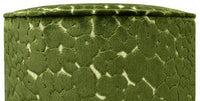 THE TIGHT ROUND OTTOMAN :: LEOPARD CUT VELVET // OLIVE