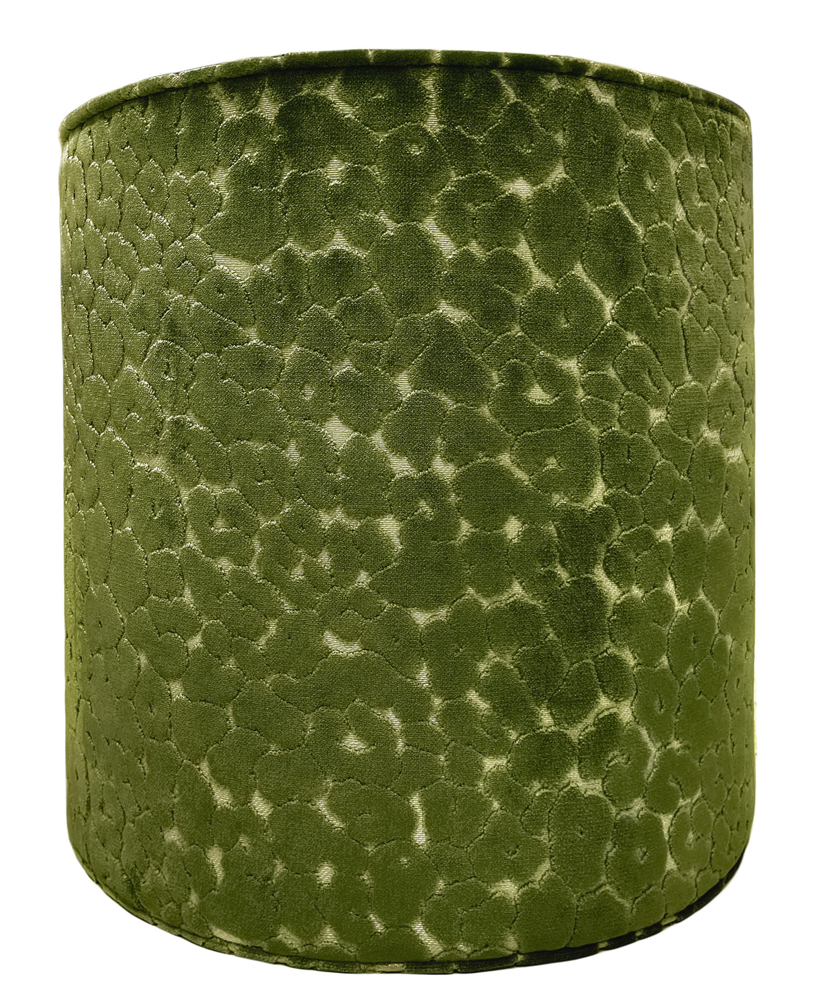 THE TIGHT ROUND OTTOMAN :: LEOPARD CUT VELVET // OLIVE