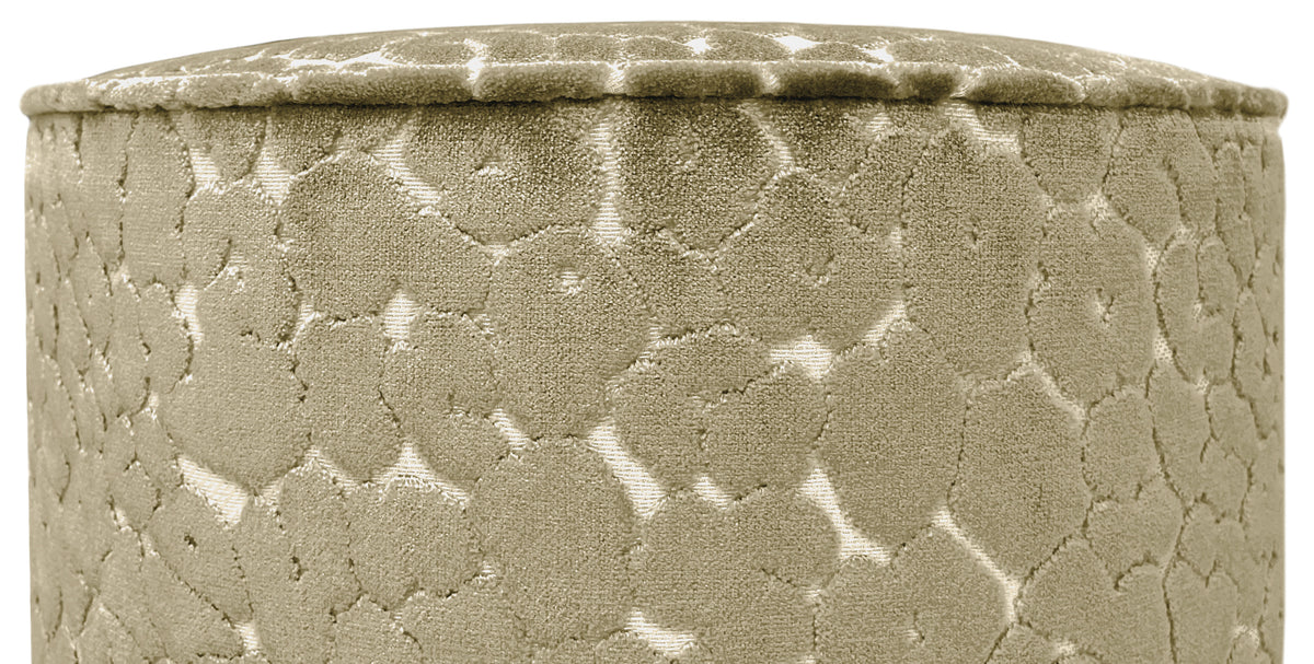THE TIGHT ROUND OTTOMAN :: LEOPARD CUT VELVET // TAUPE