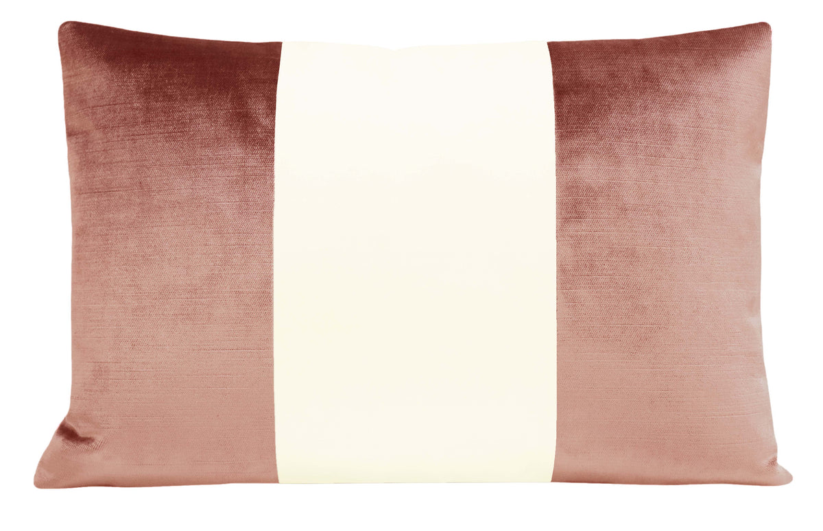 PANEL COLORBLOCK :: FAUX SILK VELVET // ROSE GOLD + ALABASTER SILK