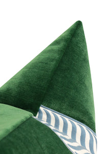 THE LITTLE LUMBAR :: STRIE VELVET // MALACHITE + TRELLIS TRIM // POWDER BLUE