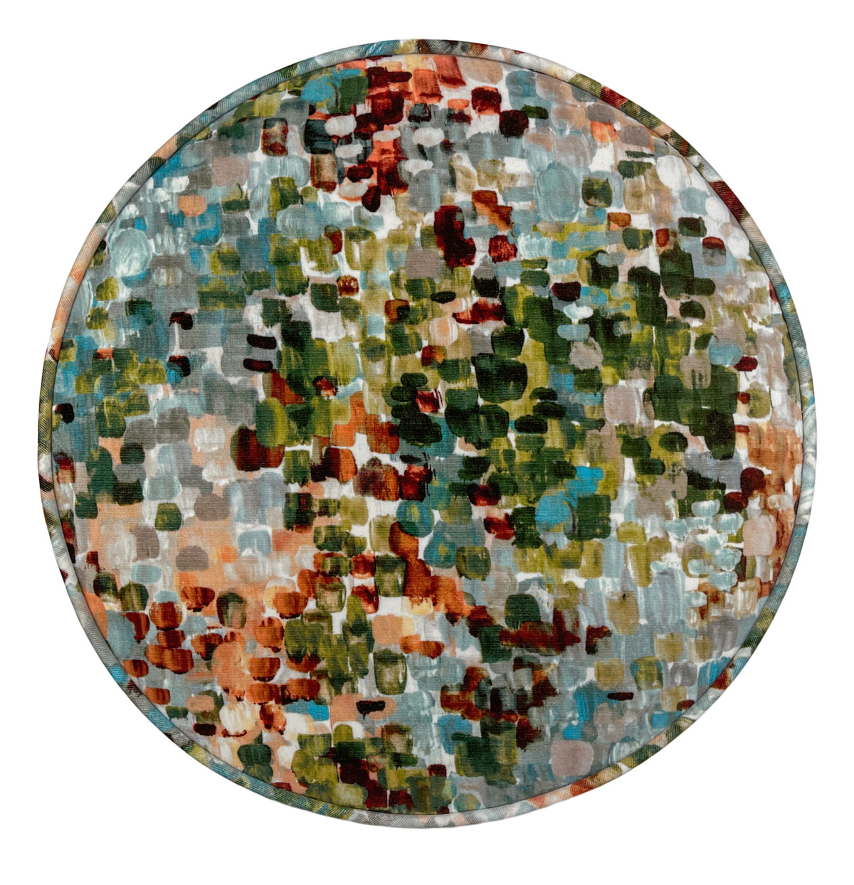 THE TIGHT ROUND OTTOMAN :: MONET VELVET  // MULTI