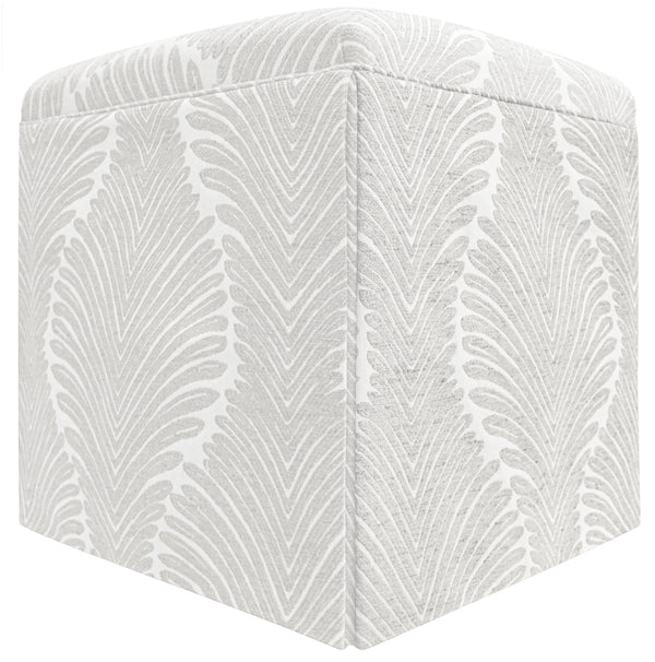 THE SKIRTED OTTOMAN :: MUSGROVE CHENILLE // DOVE GREY