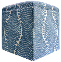 THE SKIRTED OTTOMAN :: MUSGROVE CHENILLE // SAPPHIRE