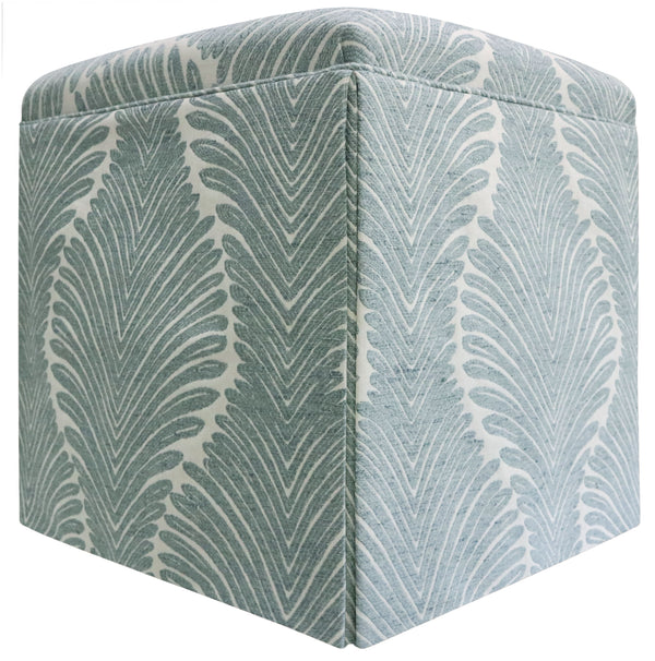 THE SKIRTED OTTOMAN :: MUSGROVE CHENILLE // SPA BLUE