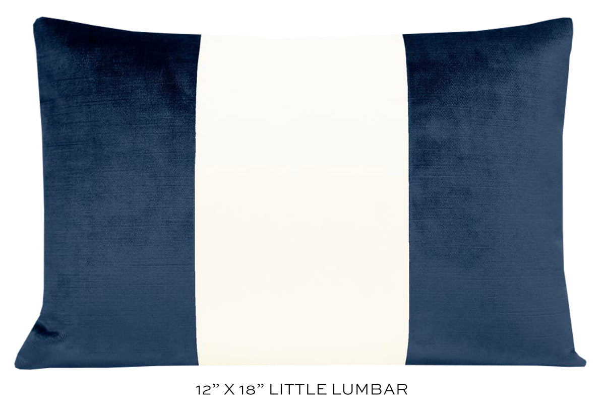 PANEL COLORBLOCK :: FAUX SILK VELVET // NAVY BLUE + ALABASTER SILK