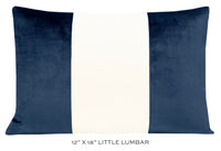 PANEL COLORBLOCK :: FAUX SILK VELVET // NAVY BLUE + ALABASTER SILK
