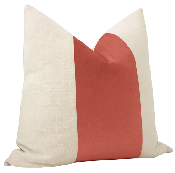 FINAL SALE : PANEL :: 22" X 22" CLASSIC VELVET // CORAL PILLOW COVER