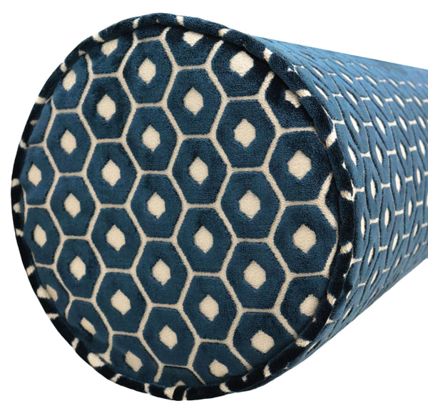THE BOLSTER :: PALOMA CUT VELVET // NAVY BLUE