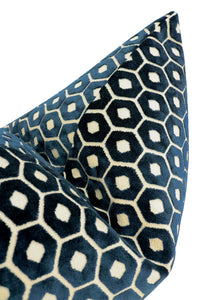 PALOMA CUT VELVET // NAVY BLUE