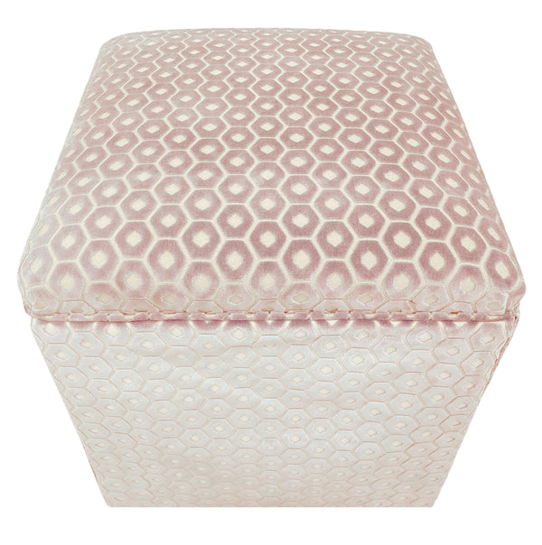 THE SKIRTED OTTOMAN :: PALOMA CUT VELVET  // BLUSH