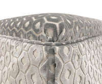 THE SKIRTED OTTOMAN :: PALOMA CUT VELVET  // GREY