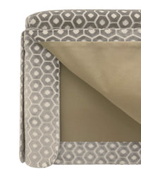 THE SKIRTED OTTOMAN :: PALOMA CUT VELVET  // GREY