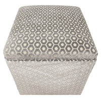 THE SKIRTED OTTOMAN :: PALOMA CUT VELVET  // GREY