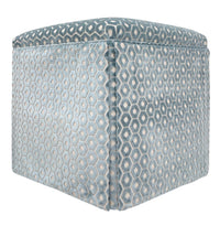 THE SKIRTED OTTOMAN :: PALOMA CUT VELVET  // CERULEAN BLUE