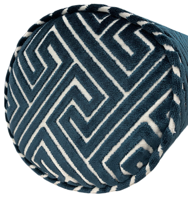 THE BOLSTER :: ROMAN CUT VELVET // NAVY BLUE