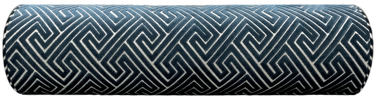 THE BOLSTER :: ROMAN CUT VELVET // NAVY BLUE