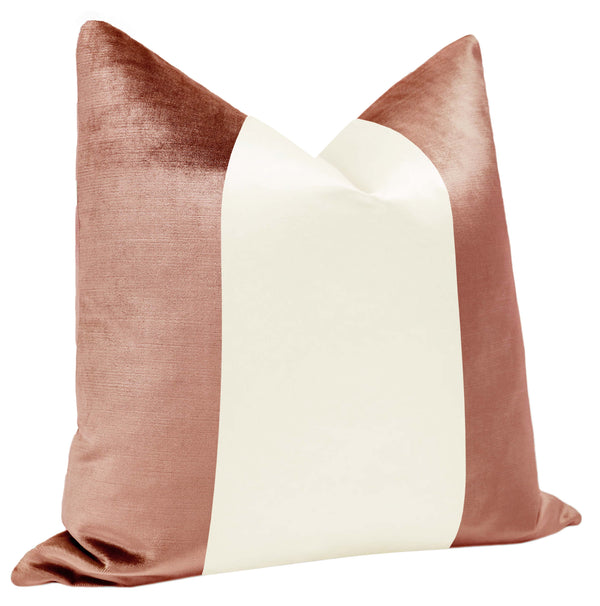 PANEL COLORBLOCK :: FAUX SILK VELVET // ROSE GOLD + ALABASTER SILK