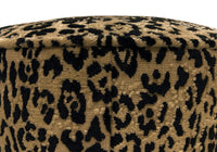 THE TIGHT ROUND OTTOMAN :: SERENGETI CUT VELVET // SAND