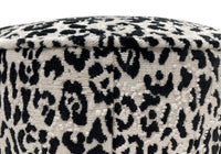 THE TIGHT ROUND OTTOMAN :: SERENGETI CUT VELVET // SNOW