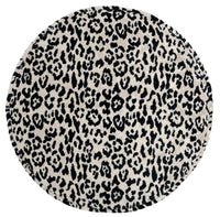 THE TIGHT ROUND OTTOMAN :: SERENGETI CUT VELVET // SNOW