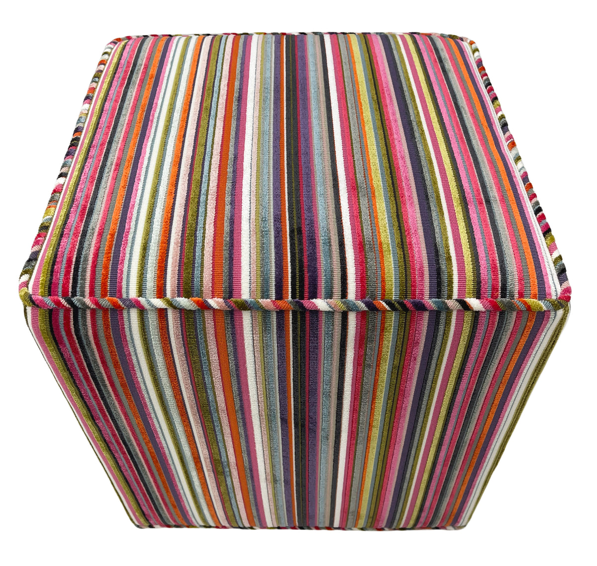 THE TIGHT SQUARE OTTOMAN :: SOHO CUT VELVET // MULTI