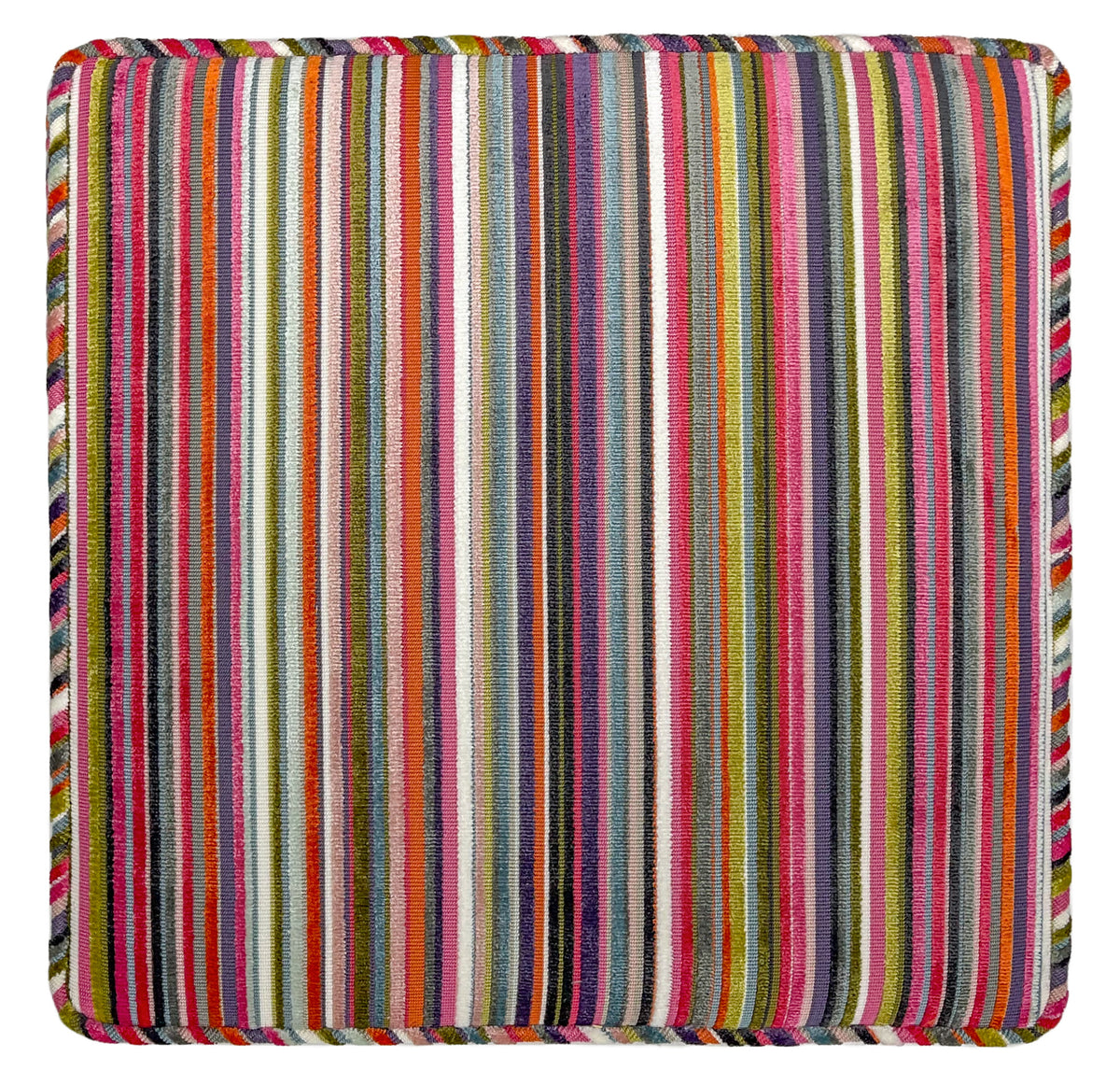 THE TIGHT SQUARE OTTOMAN :: SOHO CUT VELVET // MULTI
